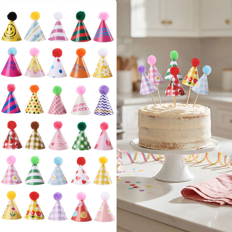 Party Hat Cone - 15/30 Buah Topi Pesta Mini Hiasan