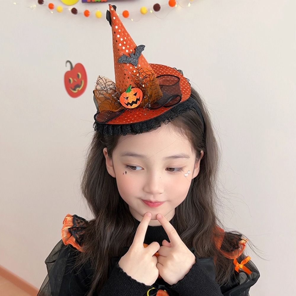 Party Hat Cone - Topi Penyihir Halloween Motif Laba-laba yang