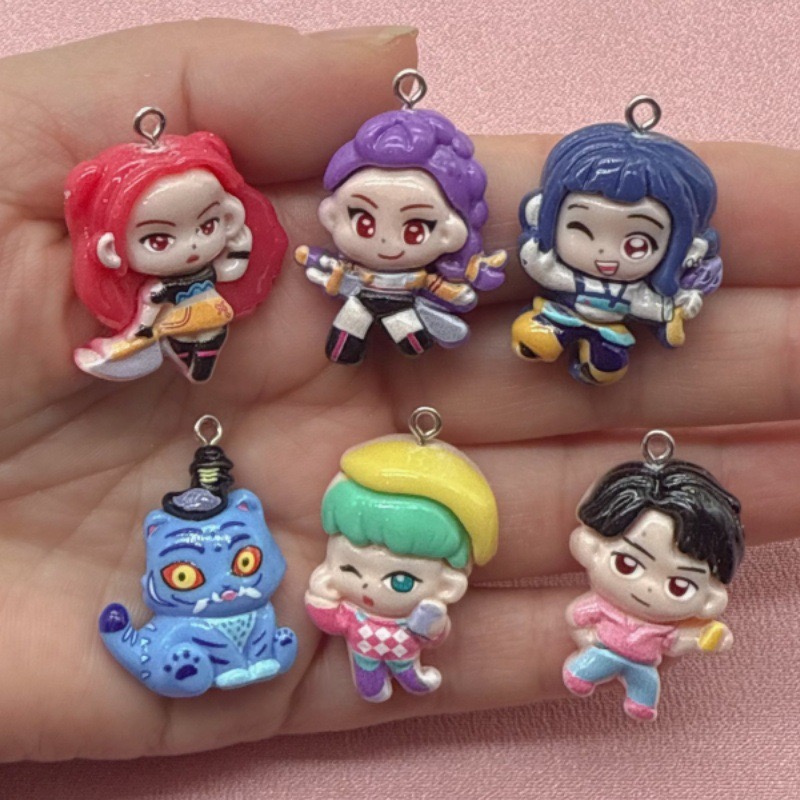 Event Party - 10 buah liontin kartun resin, anting-anting