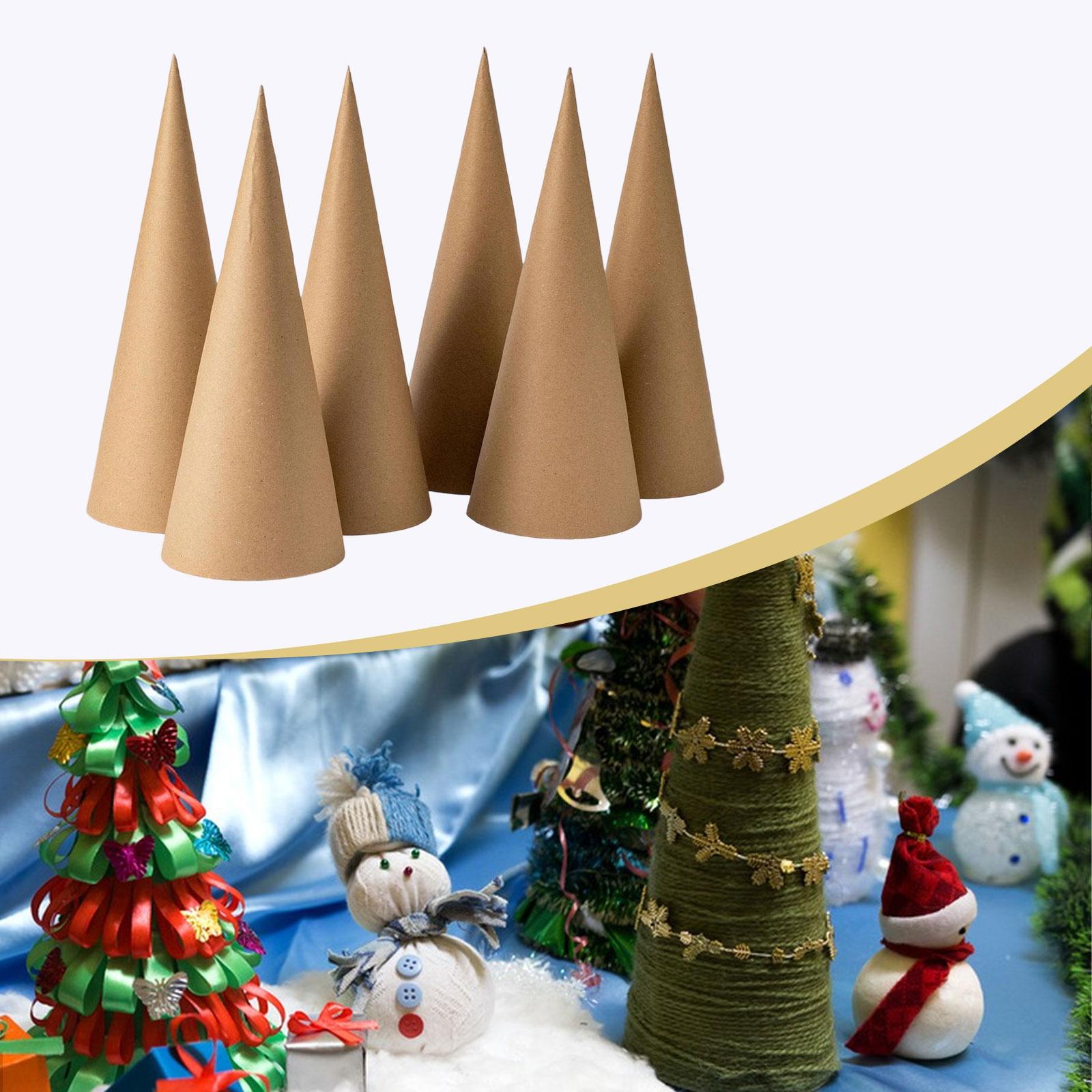 Party Hat Cone - 6 Buah Kerucut Mache Kertas Kraft,