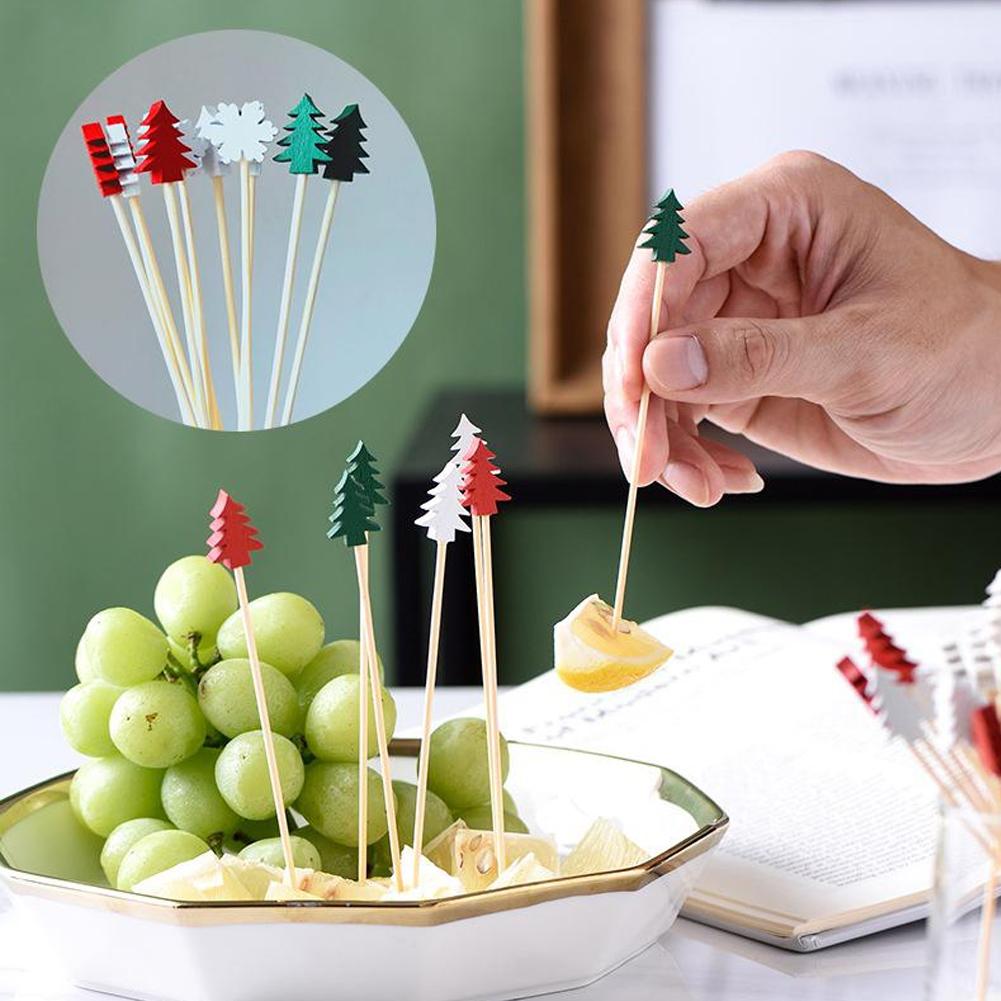 Centerpiece Stick - 50 Buah Tusuk Koktail Natal Sekali