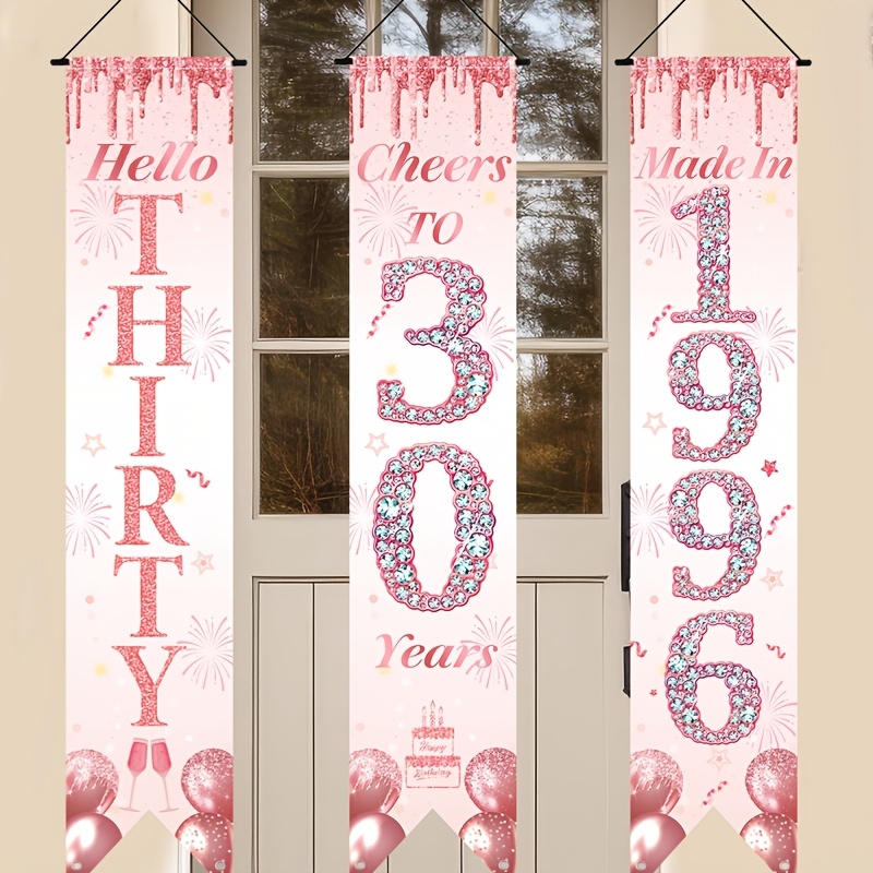 Party Banner Gold - Set Spanduk Pintu Ulang Tahun ke-30