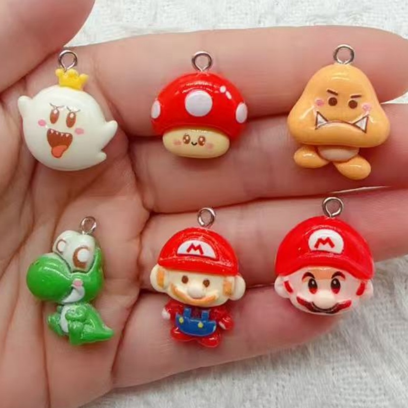 Event Party - 10 buah liontin kartun resin, aksesoris