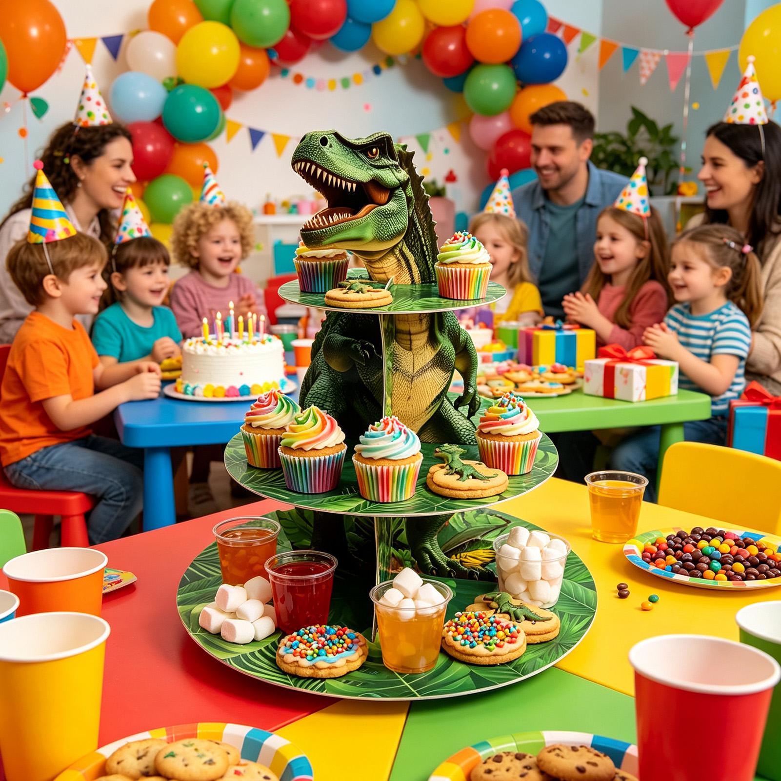Rak Kue 3 Tingkat Bentuk Dinos - Cupcake Stand Tier ulasan dan harga