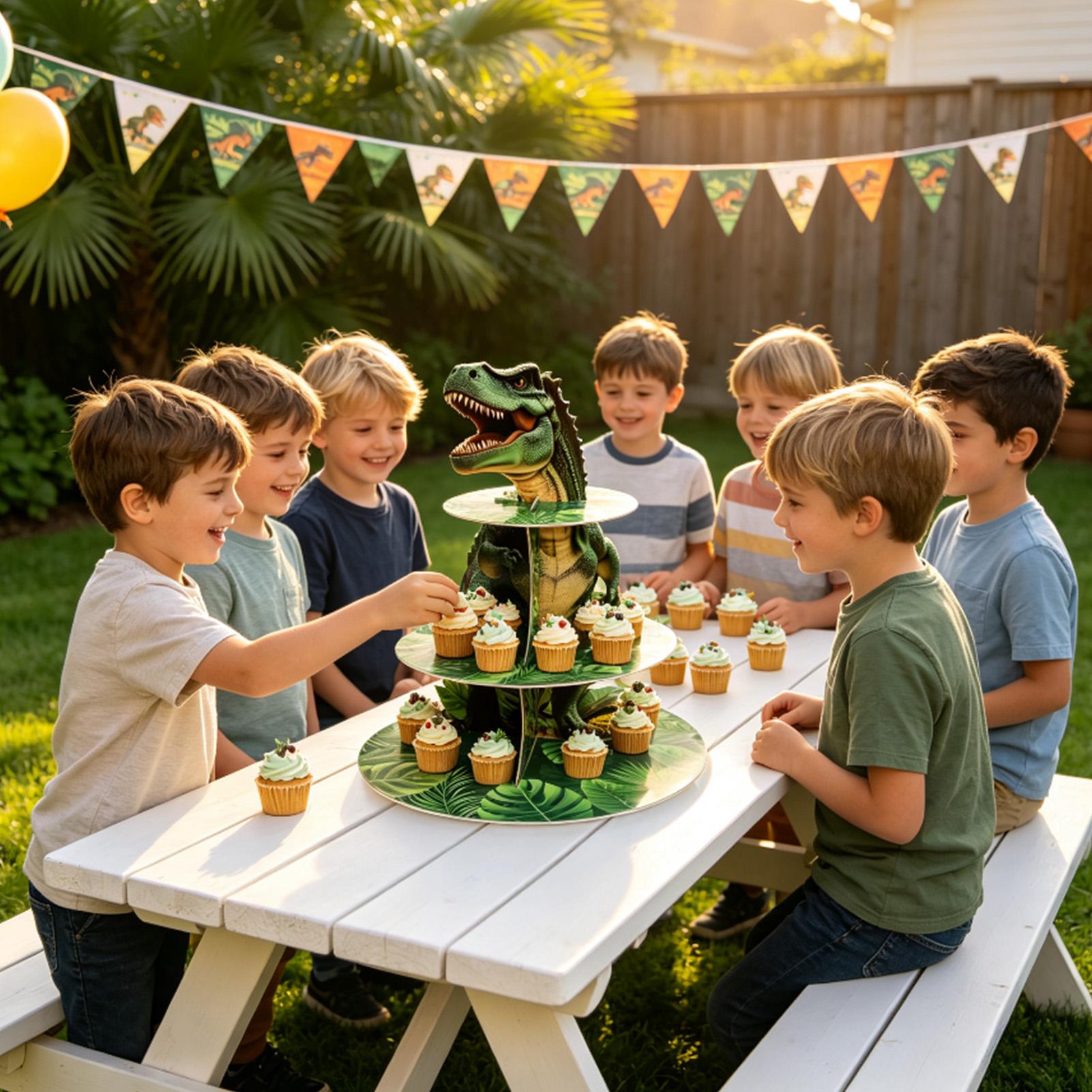 Rak Kue 3 Tingkat Bentuk Dinos - Cupcake Stand Tier ulasan dan harga