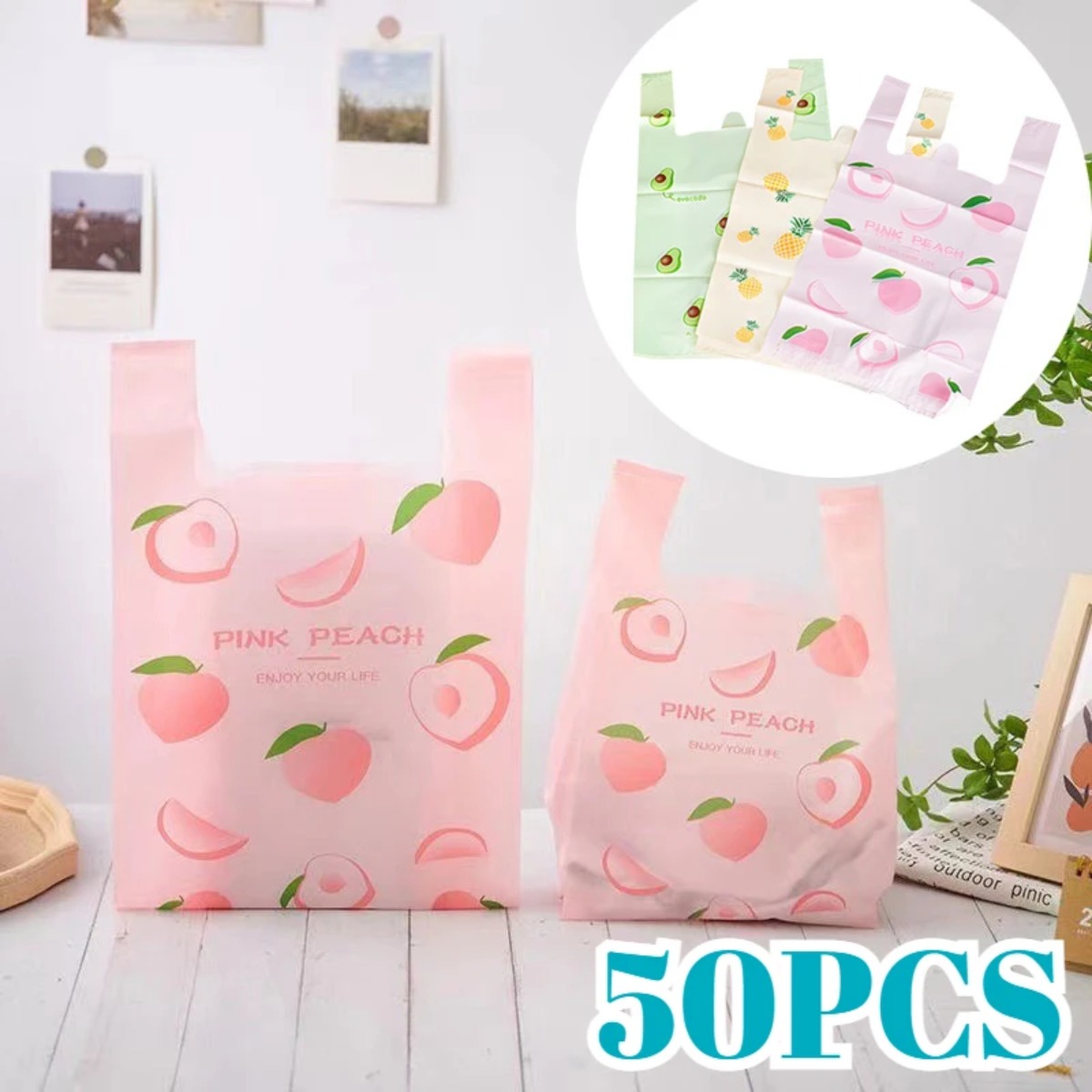 50 Buah Tas Plastik Pola Buah  - Event Party Shop ulasan dan harga