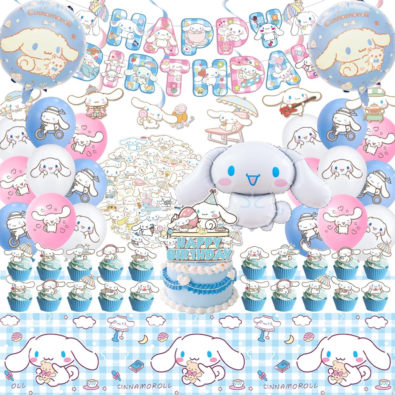 Kartun Cinnamoroll Dekorasi Pe - Table Cloth Disposable ulasan dan harga