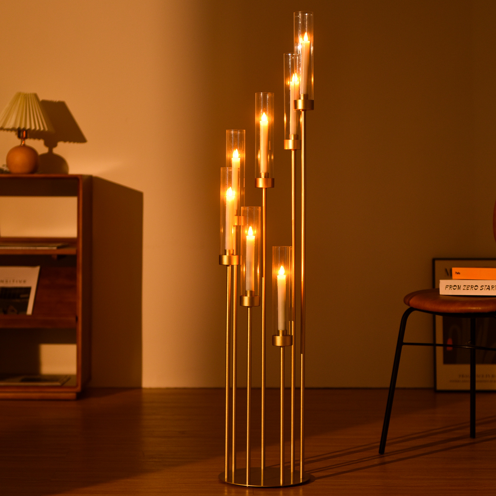 4 Set Lilin Lantai Emas 7 Leng - Centerpiece Stick ulasan dan harga