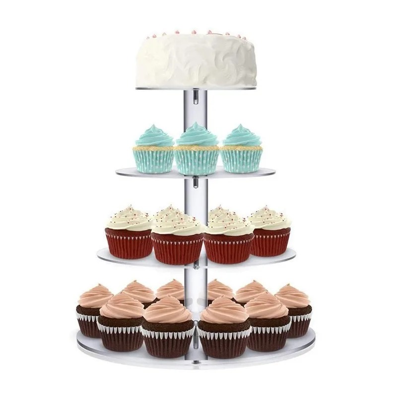 Tempat Kue Kering Akrilik Tran - Cupcake Stand Tier ulasan dan harga