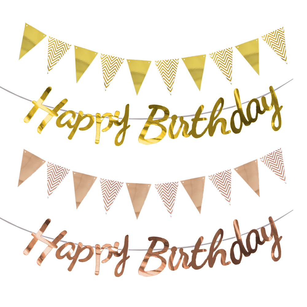 Spanduk Selamat Ulang Tahun me - Party Banner Gold ulasan dan harga