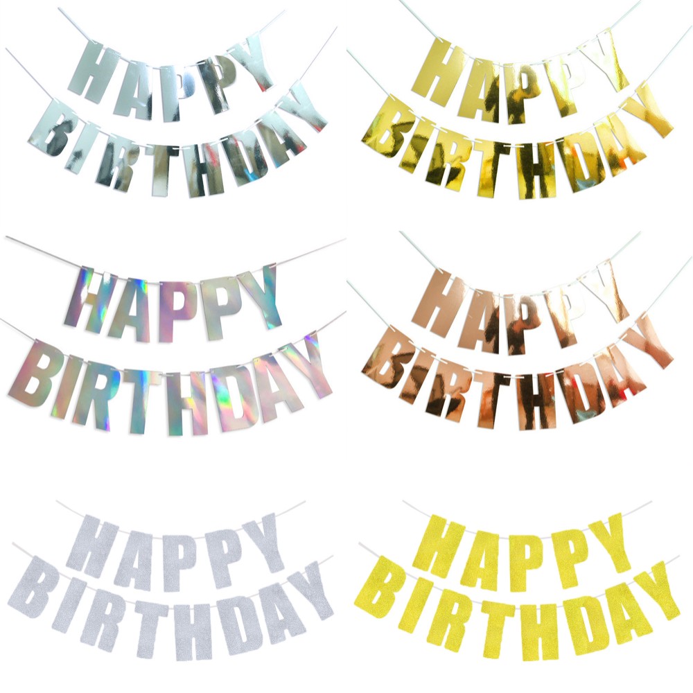 Spanduk Selamat Ulang Tahun me - Party Banner Gold ulasan dan harga