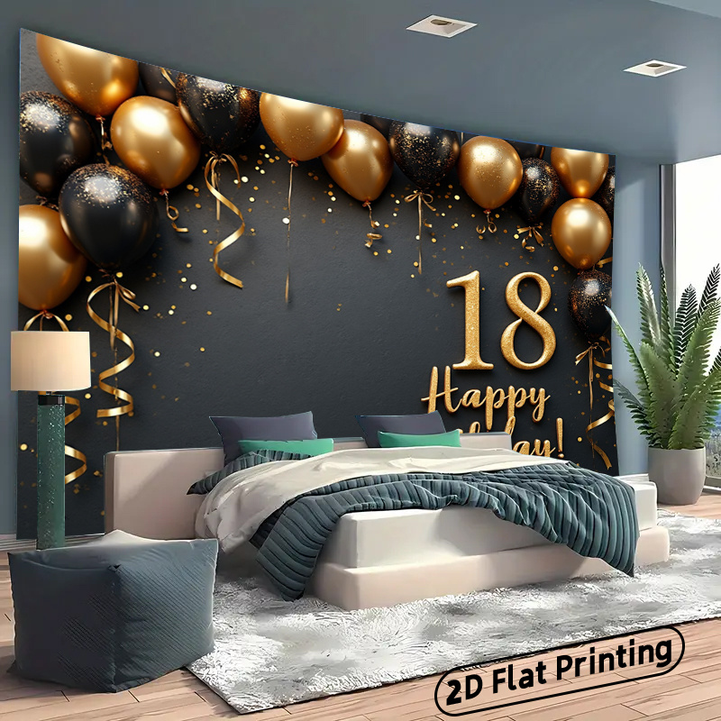 Spanduk Latar Belakang Balon H - Party Banner Gold ulasan dan harga
