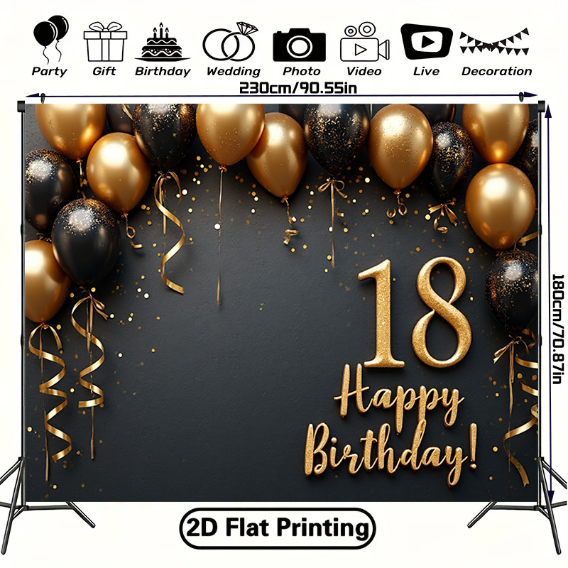 Spanduk Latar Belakang Balon H - Party Banner Gold ulasan dan harga
