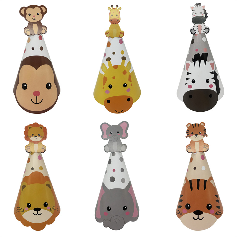 6 Buah Topi Kertas Hewan Hutan - Party Hat Cone ulasan dan harga