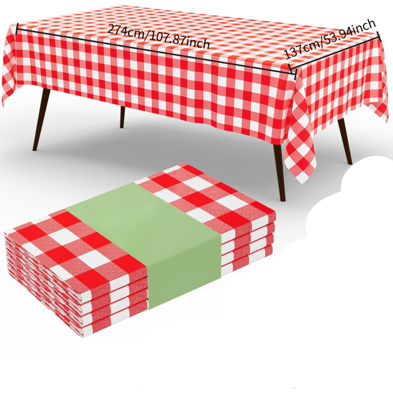 Taplak Meja Kotak-kotak Merah  - Table Cloth Disposable ulasan dan harga
