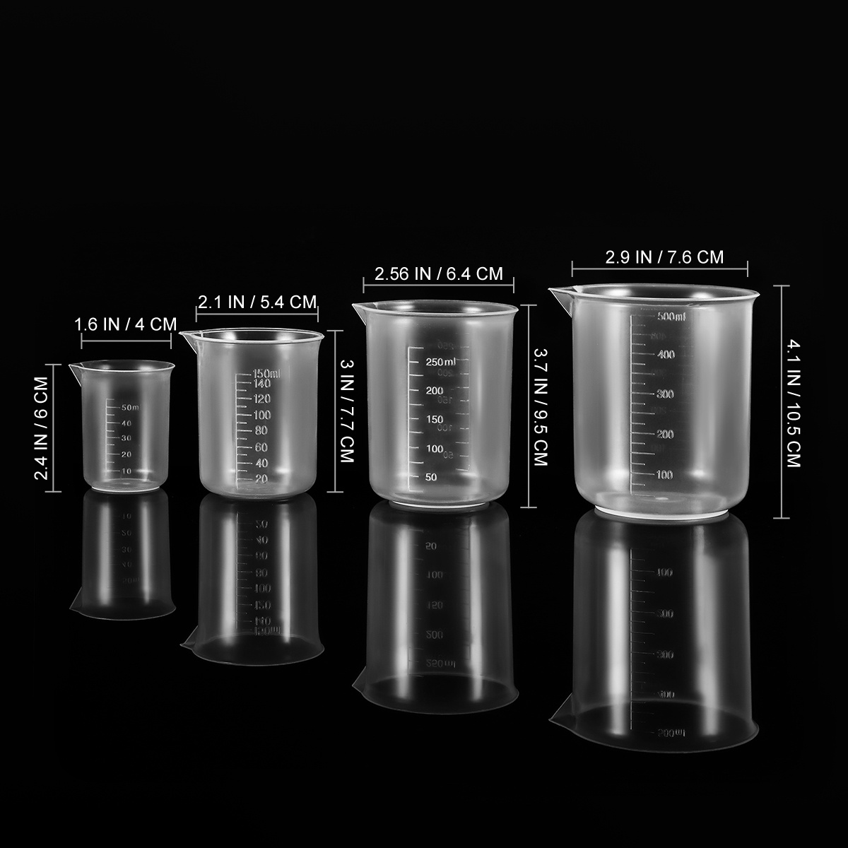 4 Buah 50Ml 150Ml 250Ml 500Ml  - Plastic Cup 50Pcs ulasan dan harga