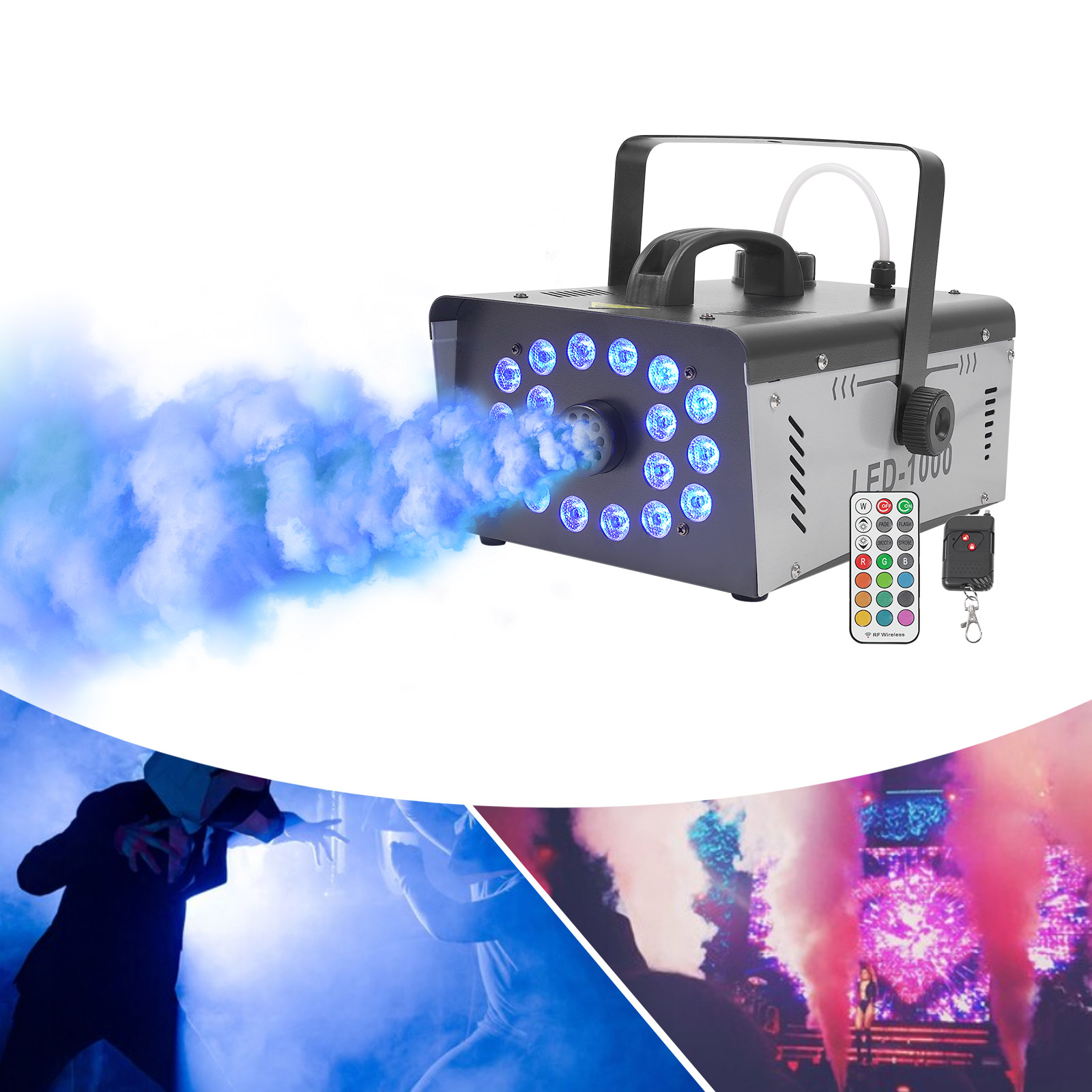 Mesin Asap 1000W 18 LED Mesin  - Event Party Dj ulasan dan harga