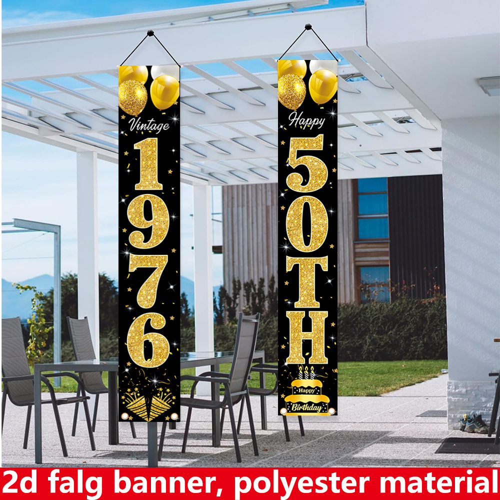 Spanduk Datar 2D, Spanduk Ulan - Party Banner Gold ulasan dan harga