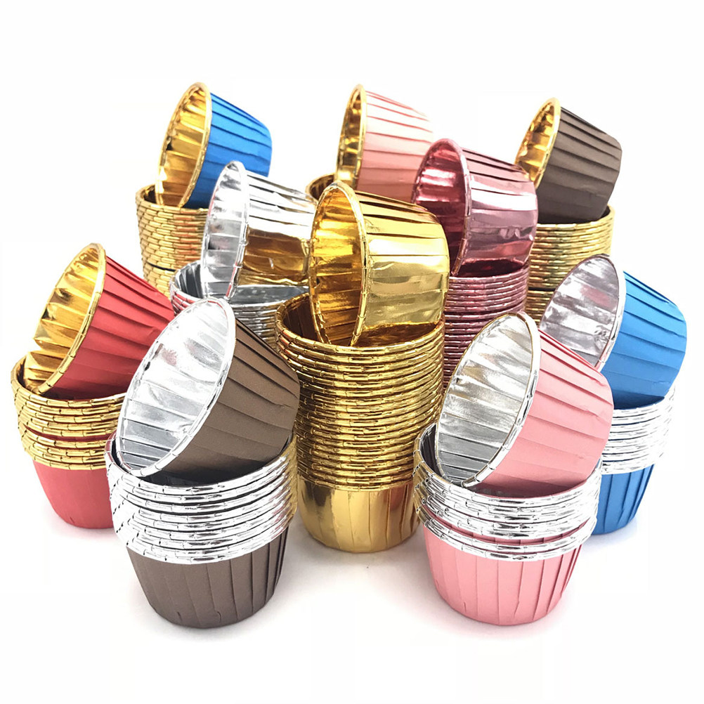50Pcs Cetakan Kue Kertas Warna - Plastic Cup 50Pcs ulasan dan harga