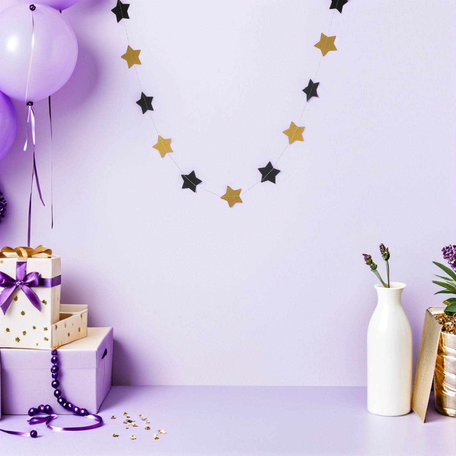 2 Buah Spanduk Karangan Bunga  - Party Banner Gold ulasan dan harga