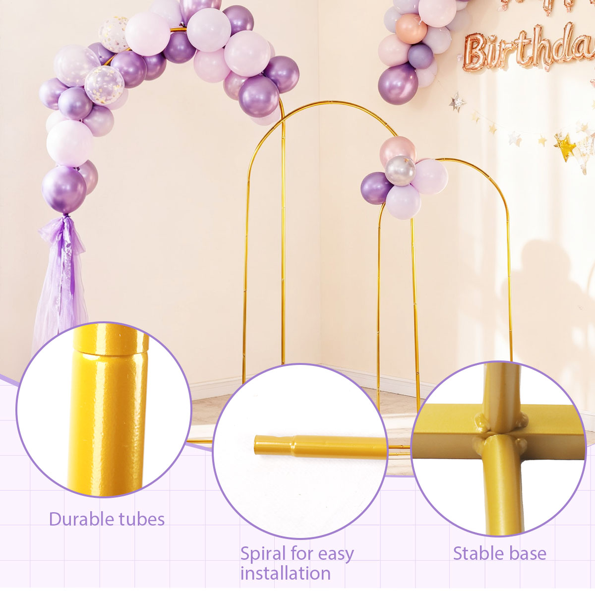 3 Paket Kit Lengkungan Logam E - Balloon Arch Kit ulasan dan harga