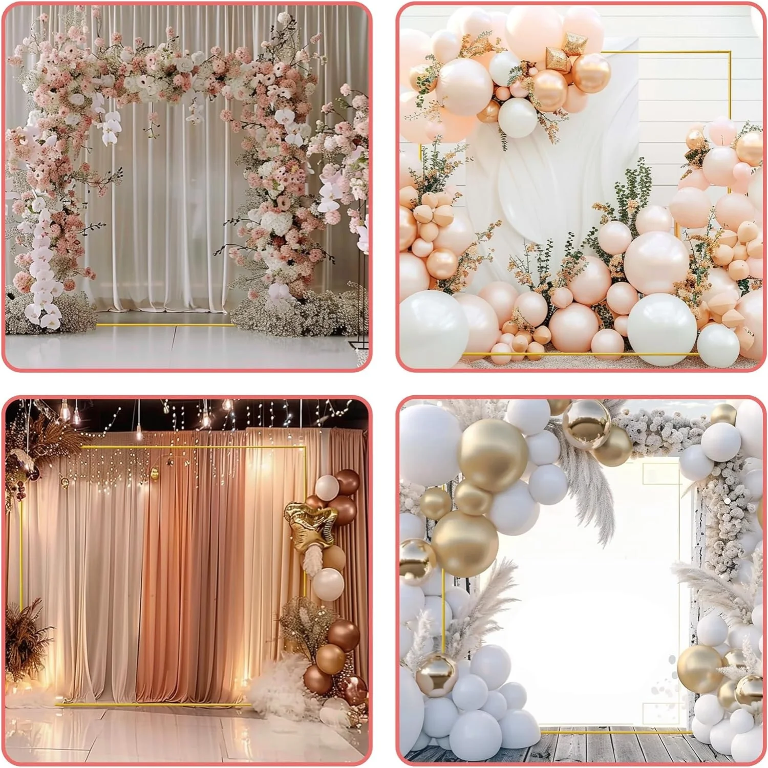 Gerbang Pernikahan Emas Latar  - Balloon Arch Kit ulasan dan harga